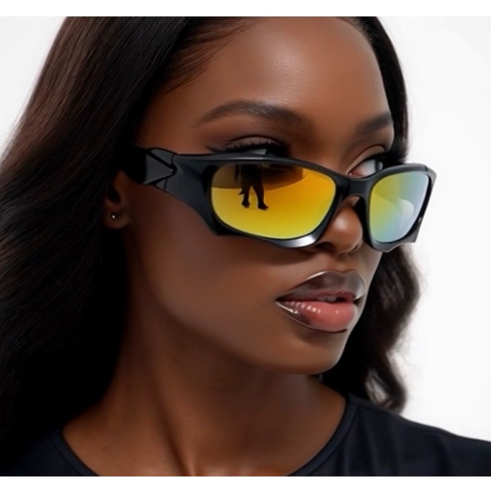 Sunglasses Mirrored Orange Yellow Lens  Sport Wrap Around Style Women Gafas 2026